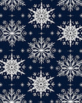 Navy White Snowflake Cluster Rug