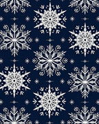 Navy White Snowflake Cluster Rug