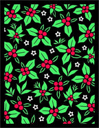 Holiday Holly Berry Foliage Rug