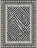 Black White Contemporary Geometric Maze Rug