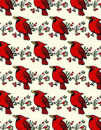 Crimson Cardinal Branch Repeat Rug