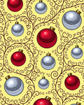 Red Silver Ornament Swirl Festive Background Rug