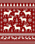 Rustic Red Deer Snowflake Christmas Scene Rug