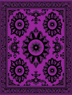 Bold Purple Floral Mandala Rug