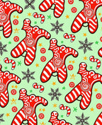 Whimsical Red Gingerbread Candy Swirls Rug