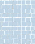 Soft Blue Geometric Brick Layout Rug