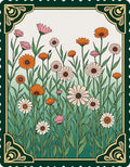 Whimsical Floral Garden Medallion Rug