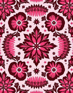 Vibrant Pink Floral Medallion Rug