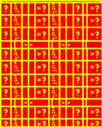 Bold Red Yellow Glitch Grid Rug