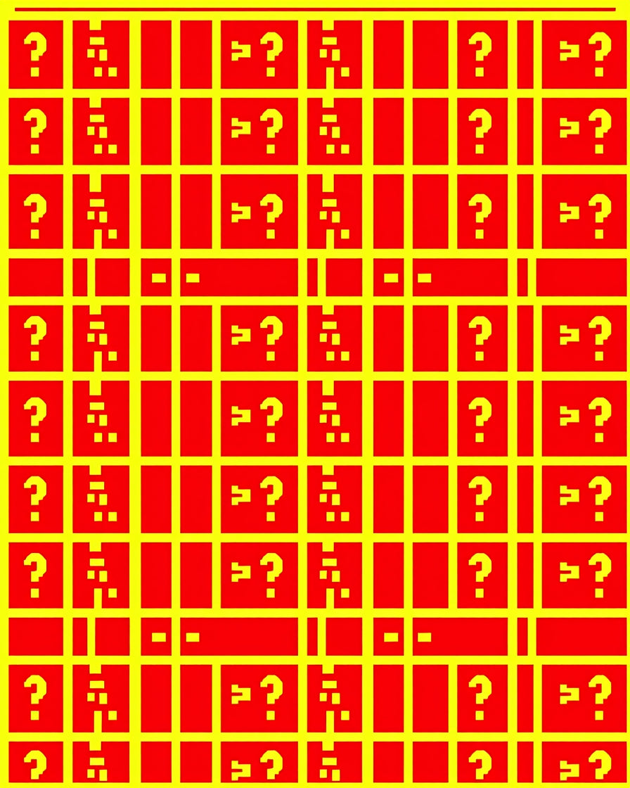 Bold Red Yellow Glitch Grid Rug