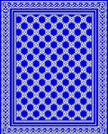Royal Blue White Geometric Tessellation Rug