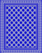 Royal Blue White Geometric Tessellation Rug