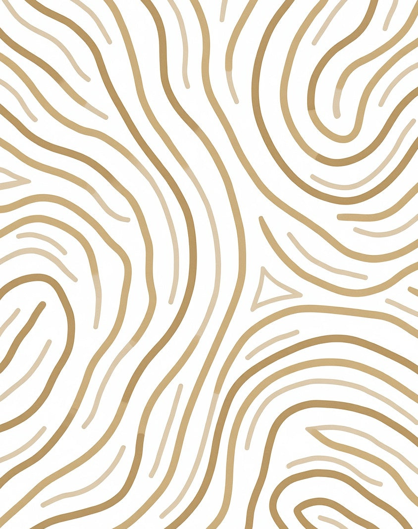Golden Wavy Lines Organic Movement Rug