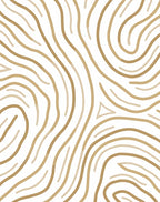 Golden Wavy Lines Organic Movement Rug