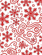 Red Snowflake Swirl Collection Rug