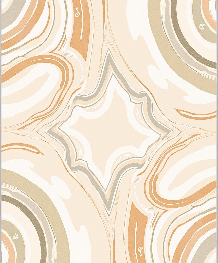 Neutral Earthy Tone Swirl Agate Rug