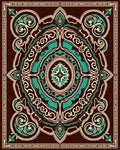 Brown Teal Intricate Mandala Rug