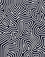 Abstract Navy White Maze Lines Rug