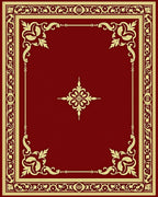 Regal Burgundy Gold Floral Scroll Rug