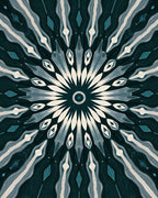 Deep Teal Petal Radiance Mandala Rug