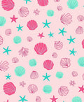 Pink Teal Seashell Starfish Abloom Rug