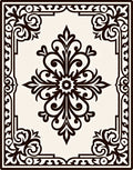 Dark Brown Ivory Ornate Floral Medallion Rug