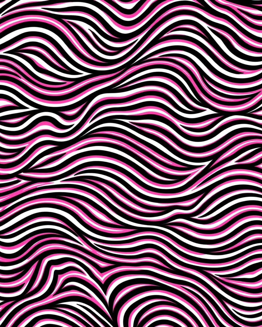 Bold Pink Black White Swirls Rug