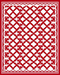 Crimson White Interlocking Diamond Lattice Rug