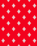 Bright Red White Snowflake Medallion Rug