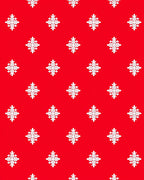 Bright Red White Snowflake Medallion Rug