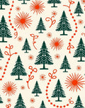 Forest Green Pine Tree Holiday Garland Rug