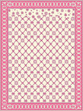 Pink Floral Lattice Cream Rug