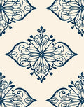 Navy Symmetry Floral Medallion Rug