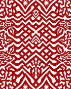 Bold Red Tribal Interlace Rug