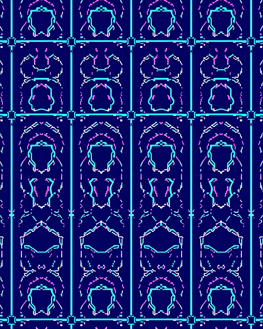 Neon Geometric Grid Contemporary Rug