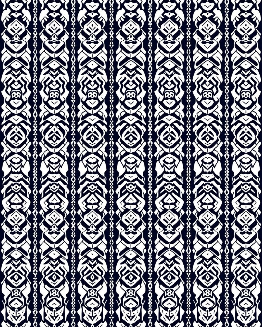 Monochromatic Tribal Stripe Medallion Rug