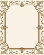 Vintage Sepia Scrollwork Border Rug