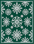 Forest Green Snowflake Medallion Rug