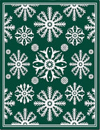 Forest Green Snowflake Medallion Rug