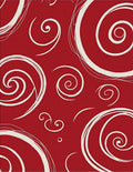 Crimson Red Swirling Abstract Rug
