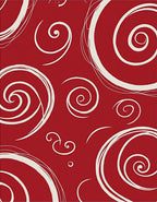 Crimson Red Swirling Abstract Rug