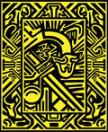 Bold Yellow Abstract Maze Rug