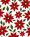 Red Poinsettia Floral Harmony Rug