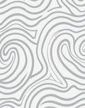 Chic Gray Swirl Abstract Organic Rug