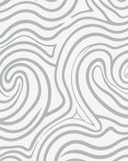Chic Gray Swirl Abstract Organic Rug