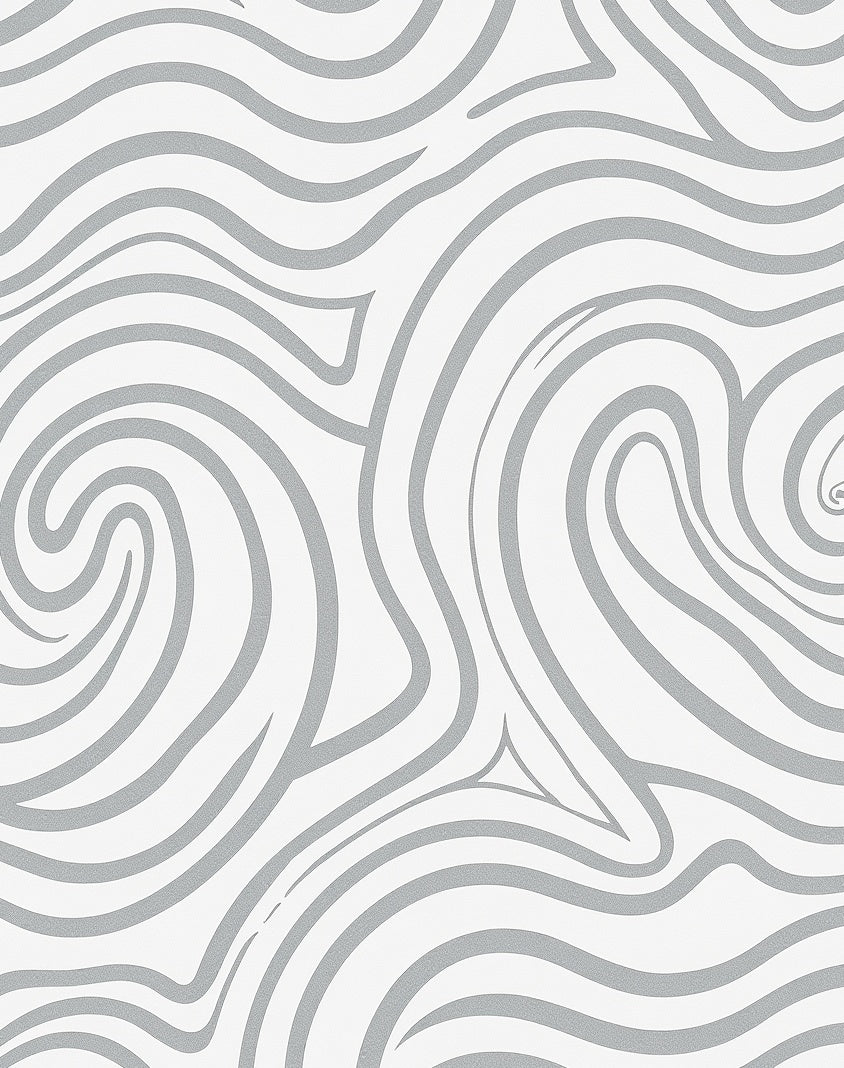 Chic Gray Swirl Abstract Organic Rug