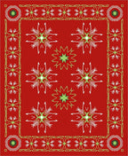 Crimson red With Starburst Accents Rug