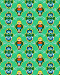 Whimsical Girl Green Medallion Rug