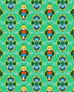 Whimsical Girl Green Medallion Rug