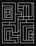 Abstract Black White Geometric Maze Rug
